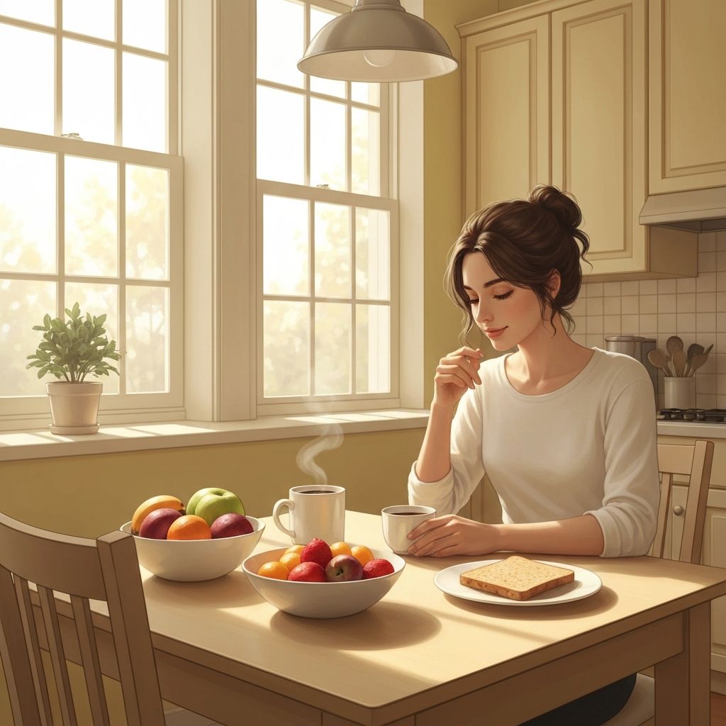 Colazione mattutina su tavolo