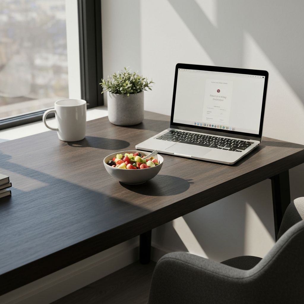 Scrivania con spuntino